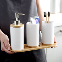 Load image into Gallery viewer, Ceramic Bamboo Bathroom Tumblers Teeth Brushing Cup Bathroom Emulsion Container Kitchen Tableware Dishwashing Liquid Container