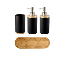 Load image into Gallery viewer, Ceramic Bamboo Bathroom Tumblers Teeth Brushing Cup Bathroom Emulsion Container Kitchen Tableware Dishwashing Liquid Container